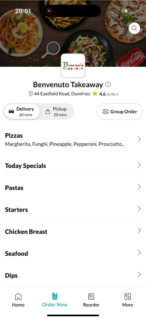 Screenshot #2 pour Benvenuto Takeaway.