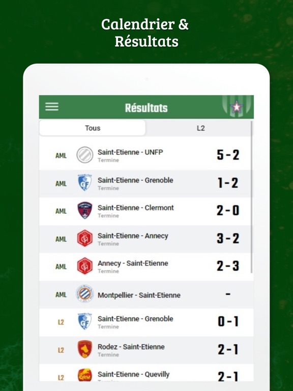 Foot Saint-Etienne iPad screenshot 4 - Sports app