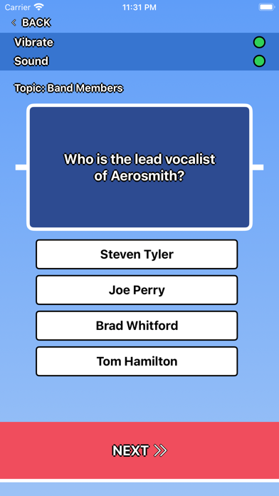 Screenshot 2 of Aerosmith Trivia App