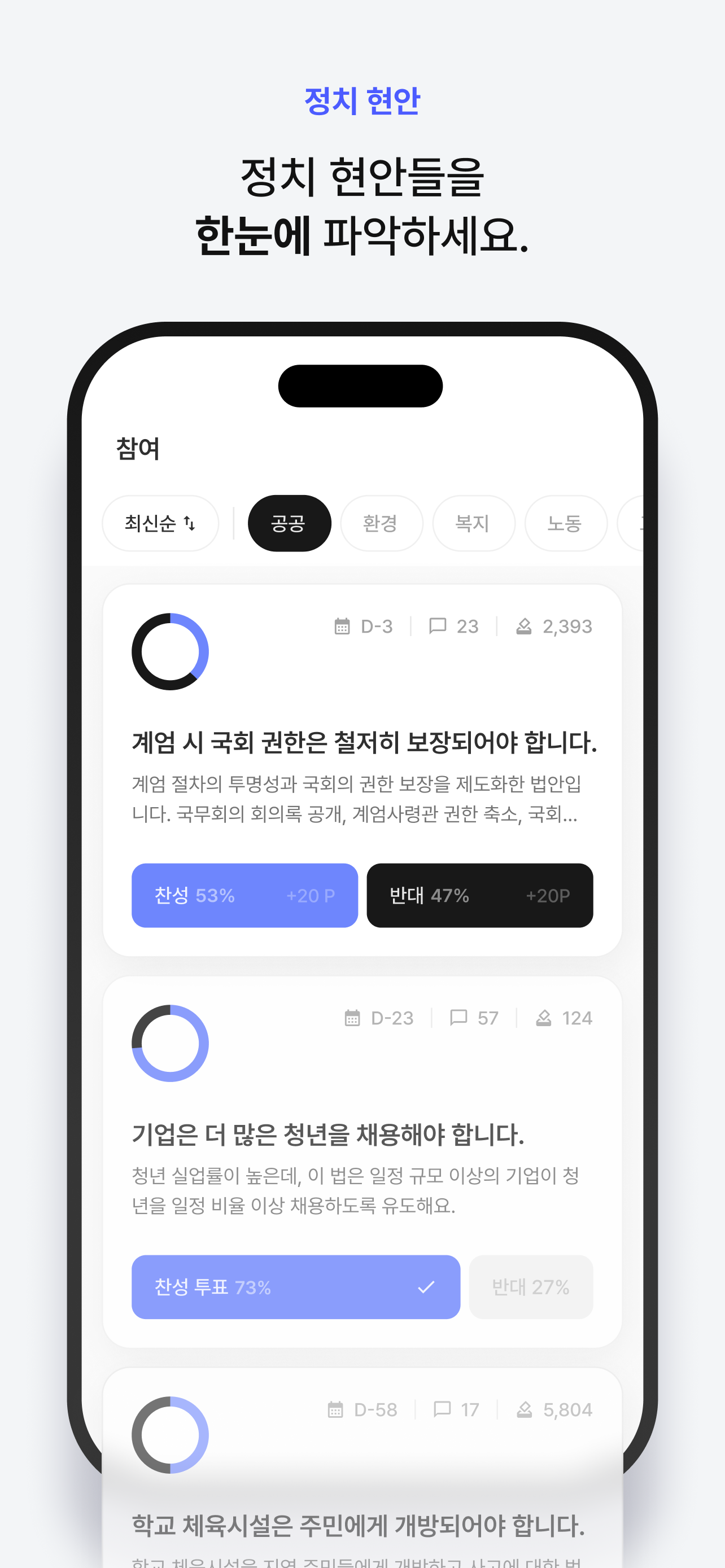 민심 - 정치 앱테크