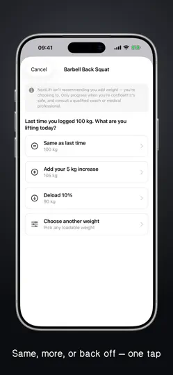 Capture d'écran de NextLift: Barbell Tracker sur iPhone 5