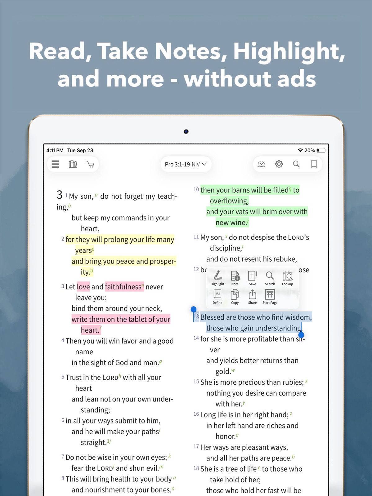 NIV Bible App + ipad screenshot 1