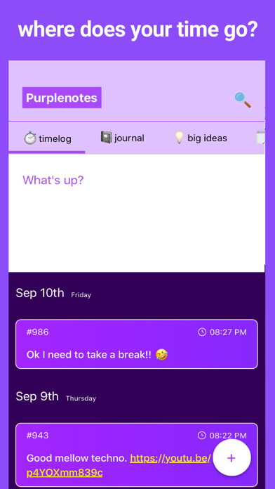 Screenshot #2 pour purplebase: journal hypnotique