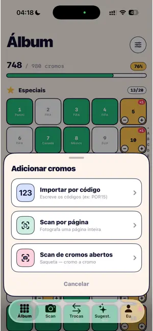dupit - troca de cromos screenshot 2
