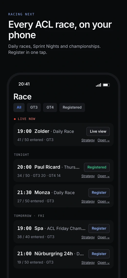 ACL23 Sim Racing, Setups & ELO screenshot 7