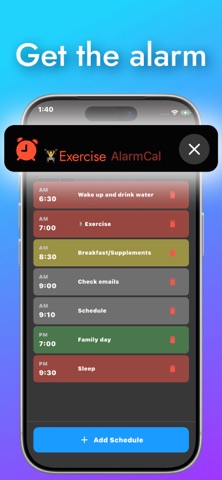 AlarmCal:Daily Routine Planner iPhone screenshot