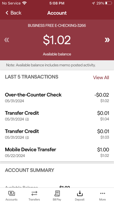 PointBank Mobile Banking Screenshot