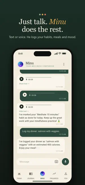Minufi: AI Wellness Journal screenshot 1