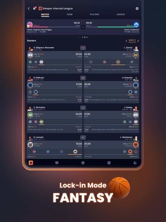 Sleeper Sports iPad screenshot