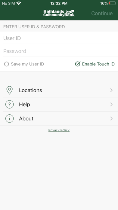 Highlands Community Bank Screenshot