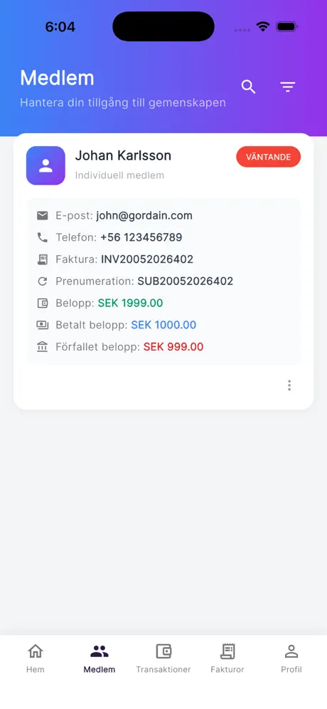 Kassaportal för föreningar screenshot 3
