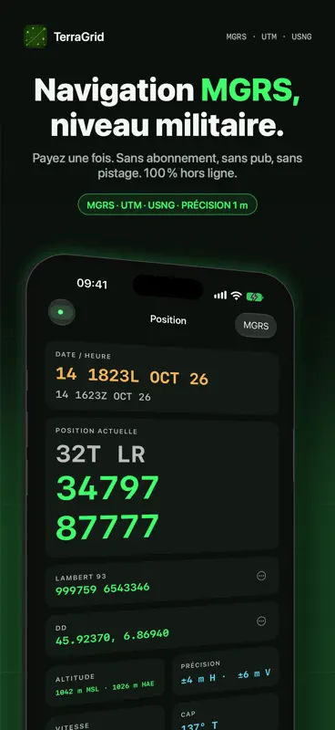 TerraGrid: MGRS軍用GPSナビ screenshot 1 of 10
