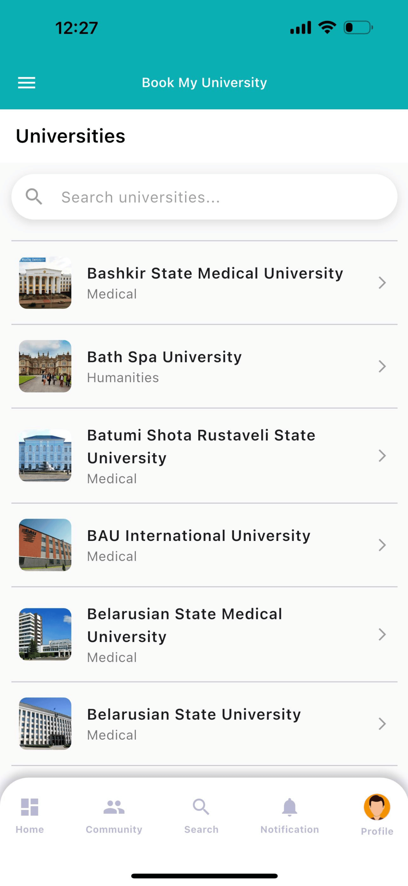 Book My University (BMU)