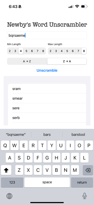 LuckyAnagramSolver Screenshot 1 of 4