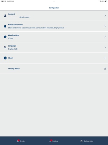 PRISMAremote Monitoring iPad screenshot