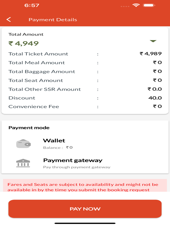 Fauji Udaan Defence Airticket iPad screenshot 5 - Travel app