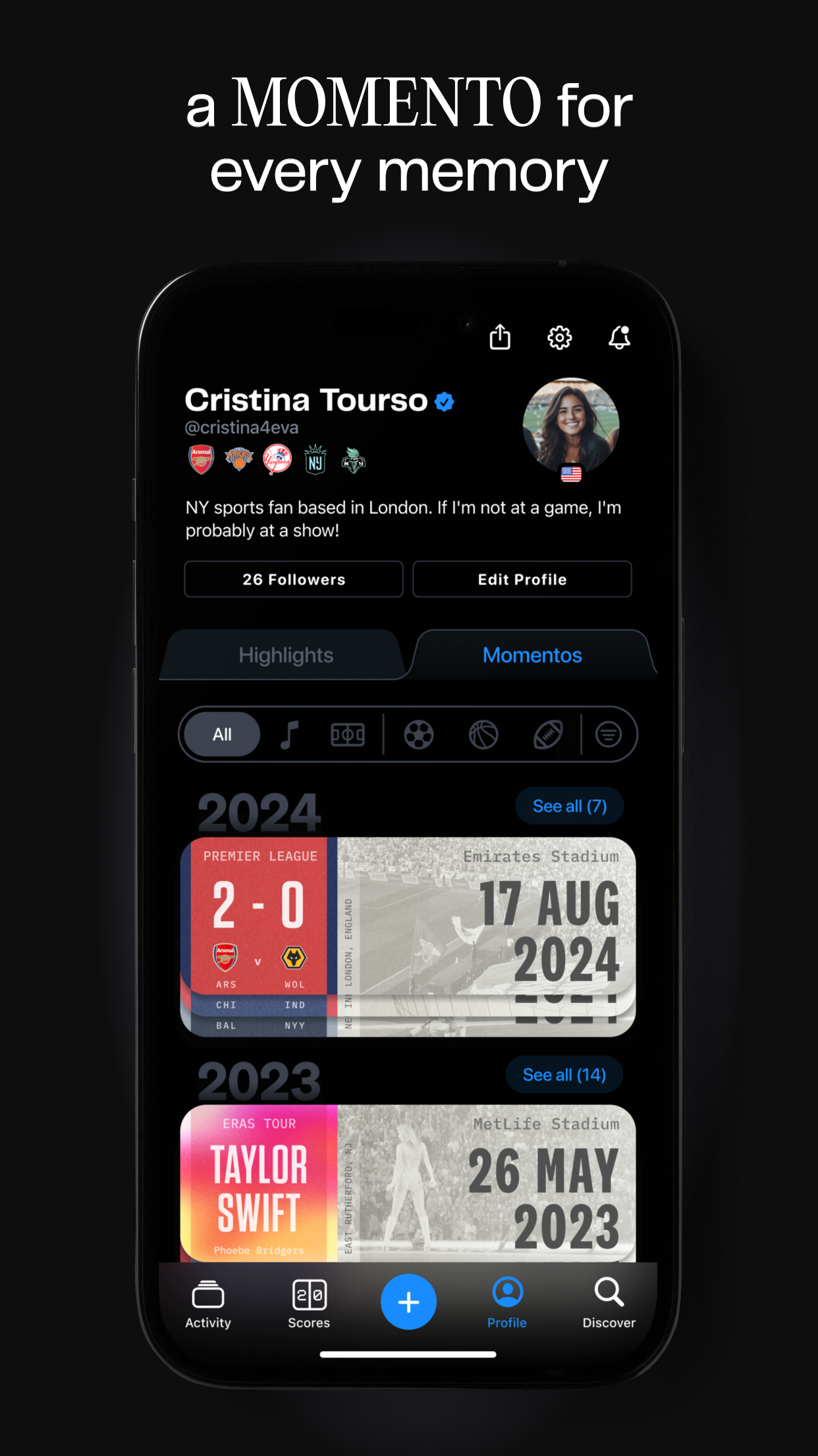 Momento: Sports & Music screenshot 2