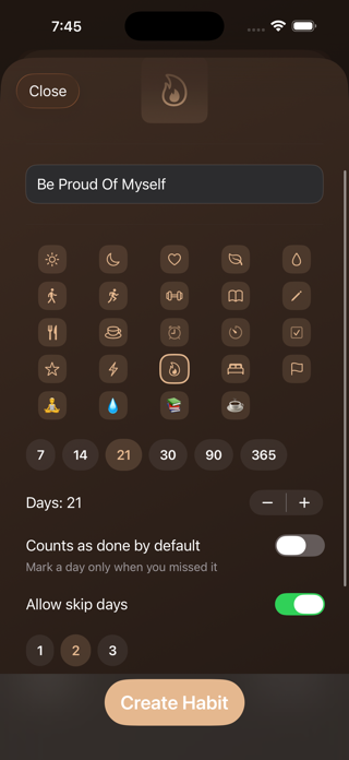 TwentyOne: Habit Tracker Screenshot 4 of 5
