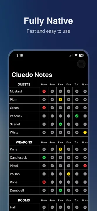 Cluedo Notes screenshot 1