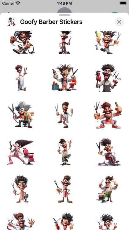 Goofy Barber Stickers