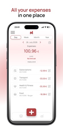 Monvee: Simple Expense Tracker iPhone screenshot
