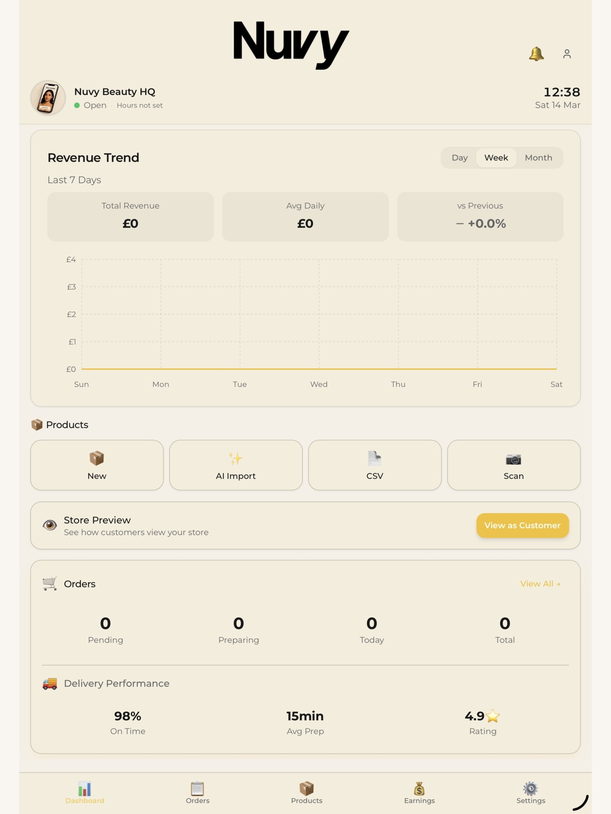 Nuvy Connect - Vendor Store