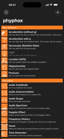 phyphox app screenshot