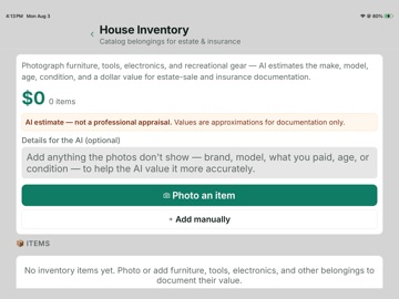 HomeAIQ: AI Home Maintenance iPad screenshot