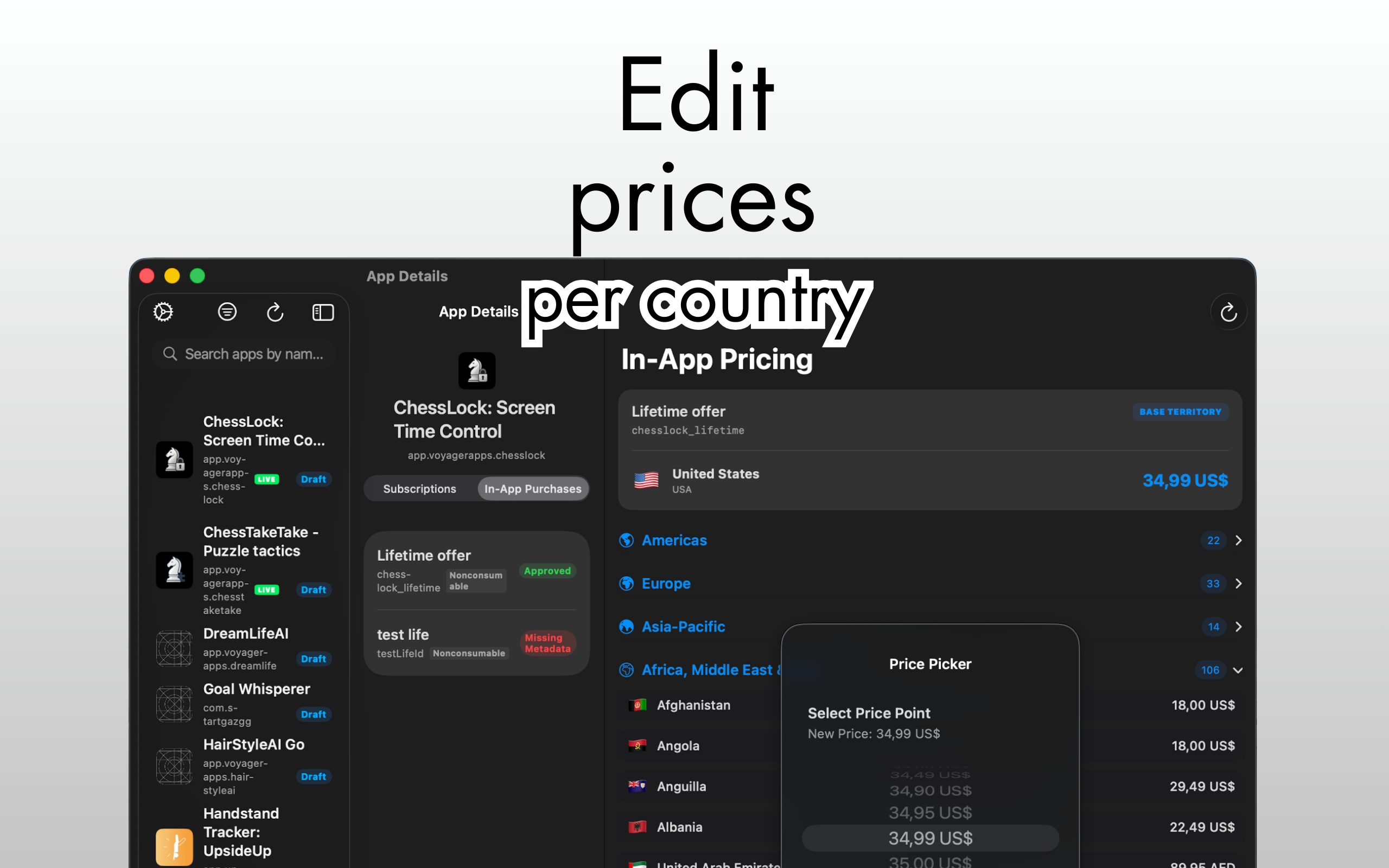 PriceKit for AppStore Connect