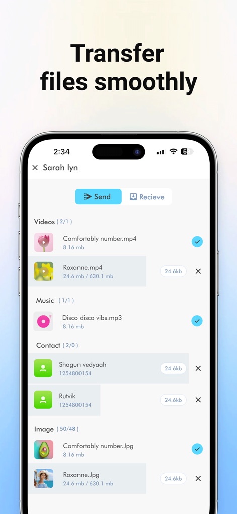 File transfer & Data Sharing - Entertainment App | MWM