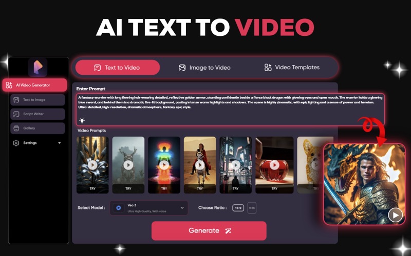 AI Video Generator - Clips Art iPhone screenshot