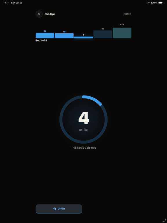 Sit Ups 200 - Fitness Trainer iPad screenshot