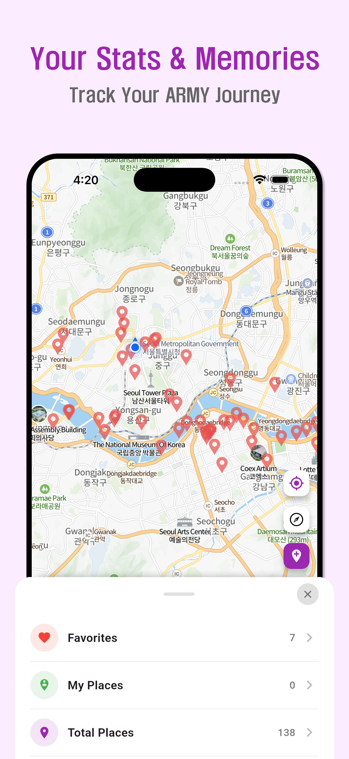 Purple Road: BTS Map screenshot 6
