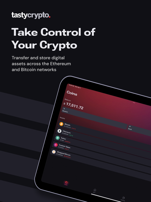 tastycrypto: Crypto Wallet iPad screenshot 1 - Finance app