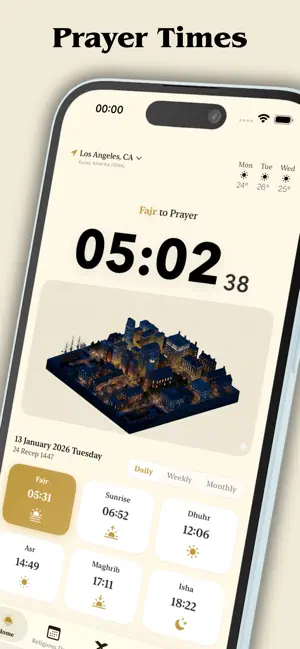 Prayer Times & Qibla: WAQT Pro screenshot 2