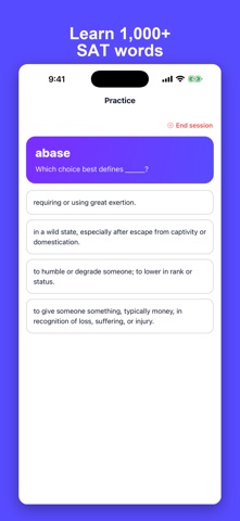 ScholarHack: SAT Vocabulary iPhone screenshot