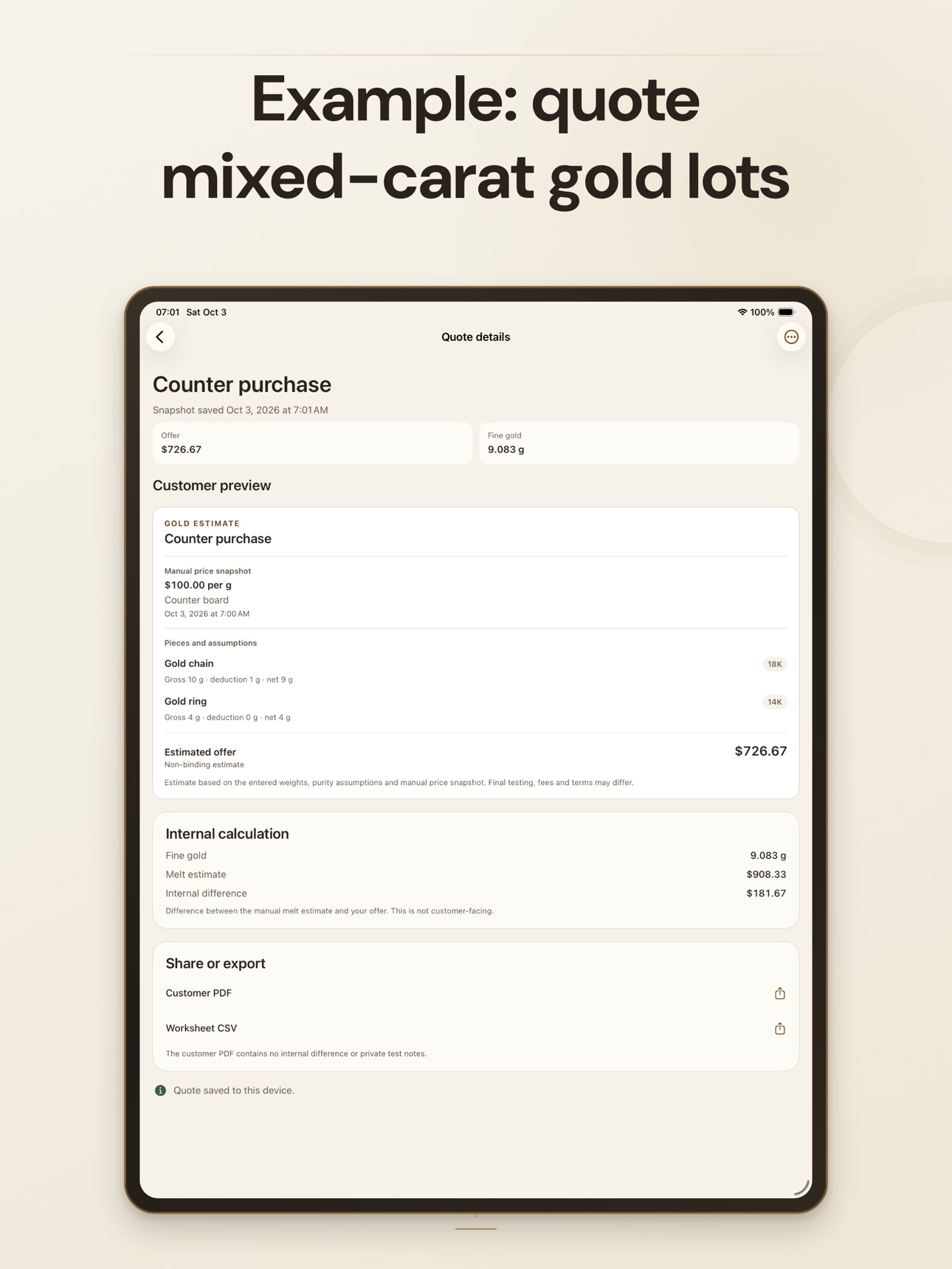 Screenshot 6 of Gold Calculator: Buyer Desk