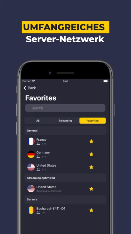 Screenshot 5 di 6 di CyberGhost: Safe & Private VPN