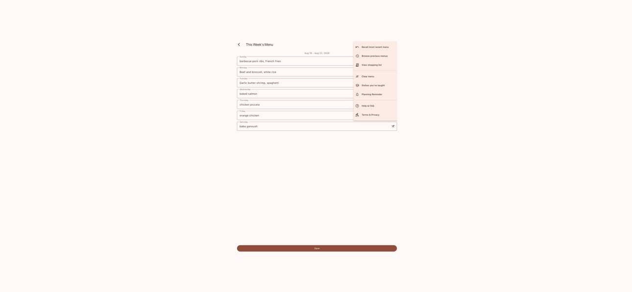 Screenshot 6 of Menu & Shopping List
