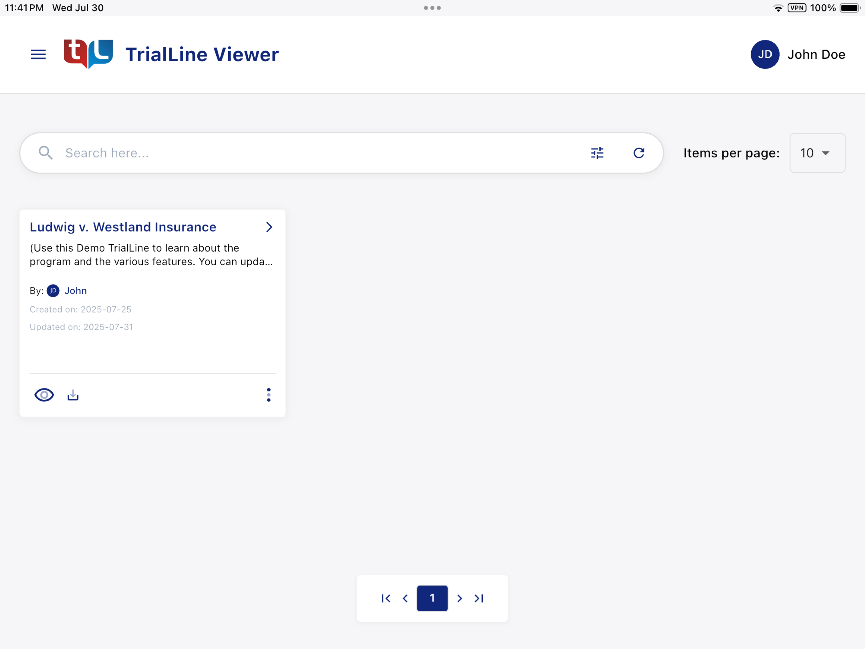 TrialLine Viewer