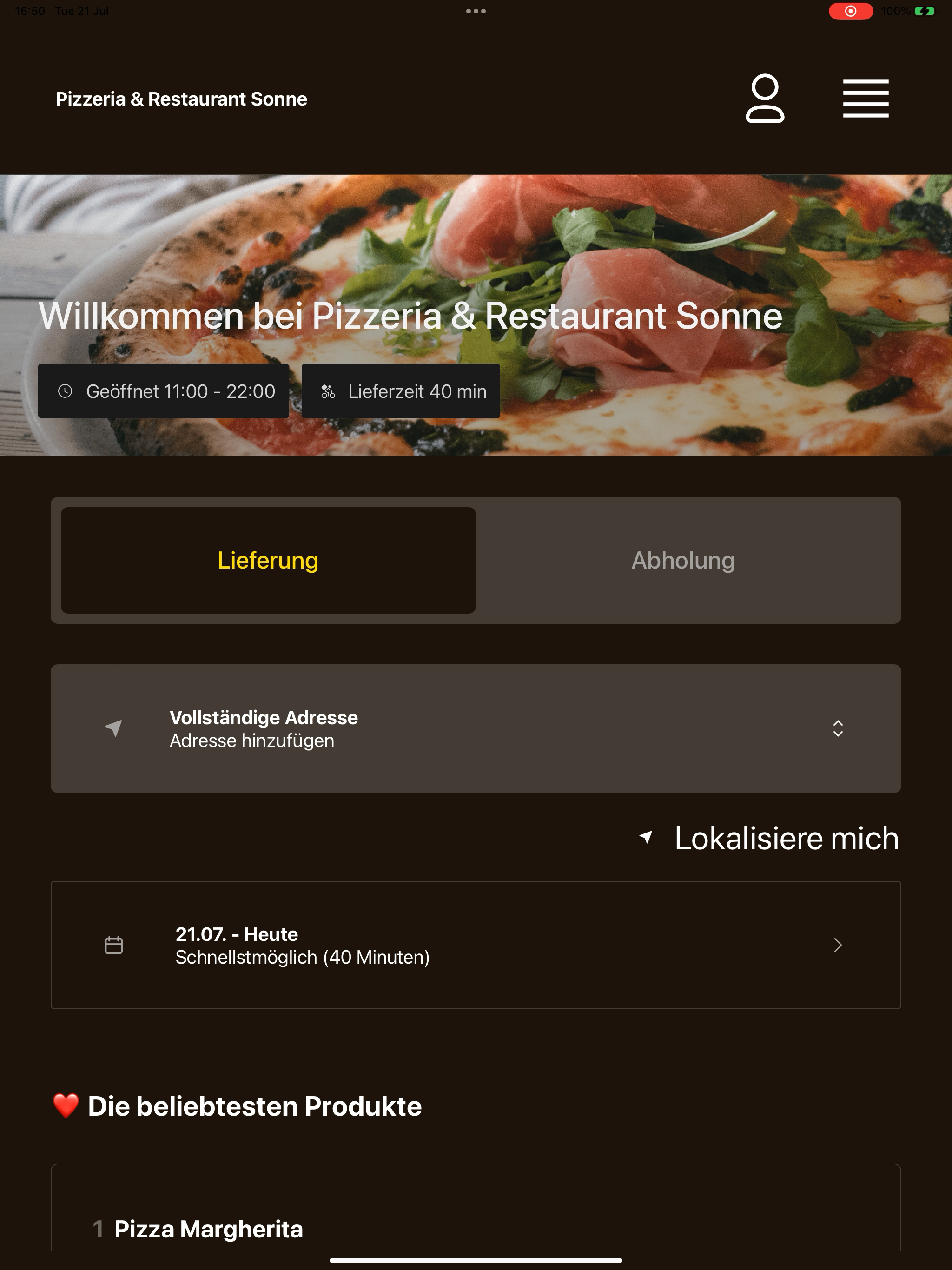 Pizzeria & Restaurant Sonne screenshot 13