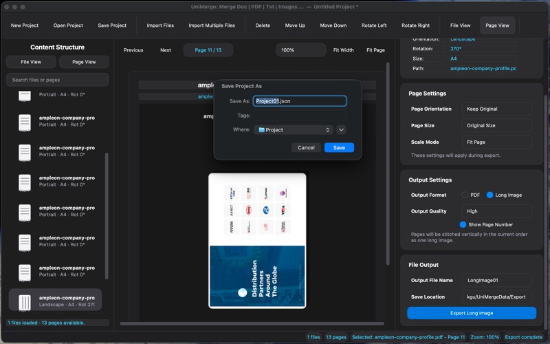 UniMerge screenshot