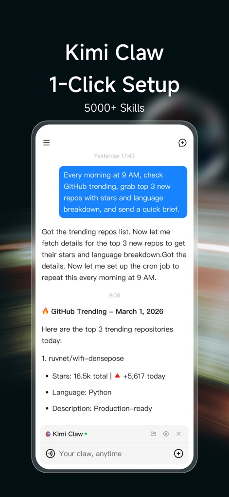 Kimi - Kimi Claw is Live - Automated Task Execution