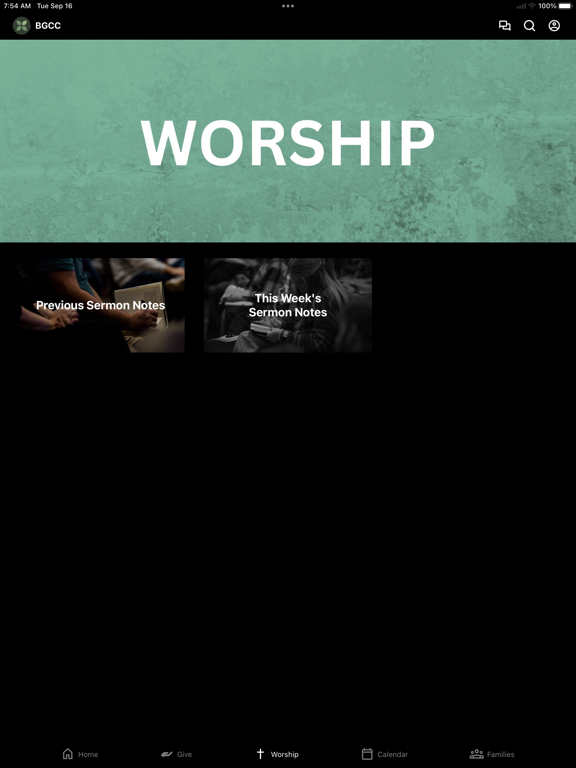 BG Christian Church iPad screenshot 2 - Education app