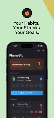 FlameBit - Build Better Habits iPhone screenshot