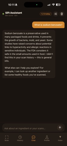 Sift — Food Scanner screenshot