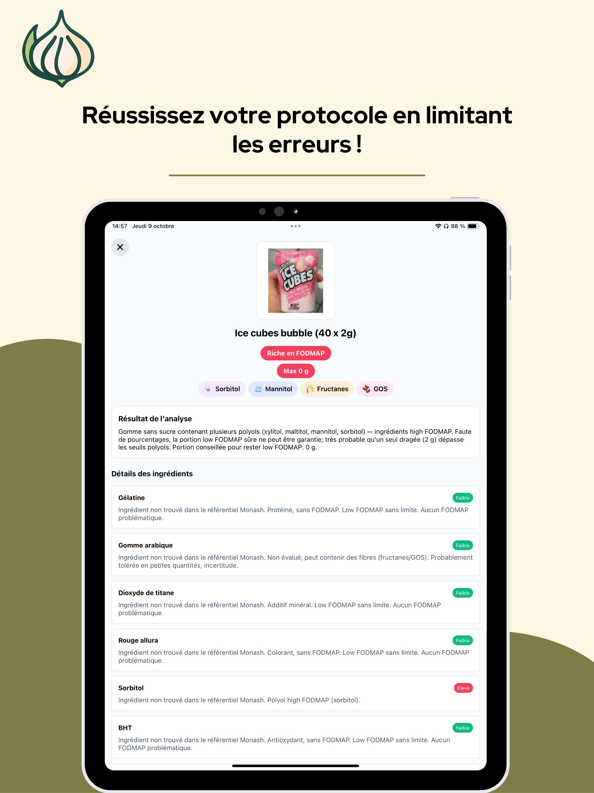Fodmap Facile - Scan produits