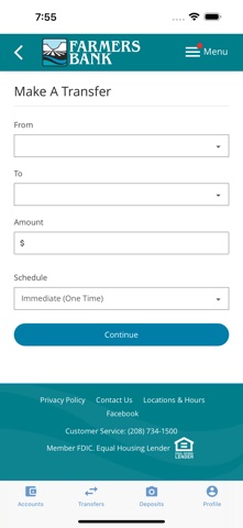 Farmers Bank Idaho iPhone screenshot
