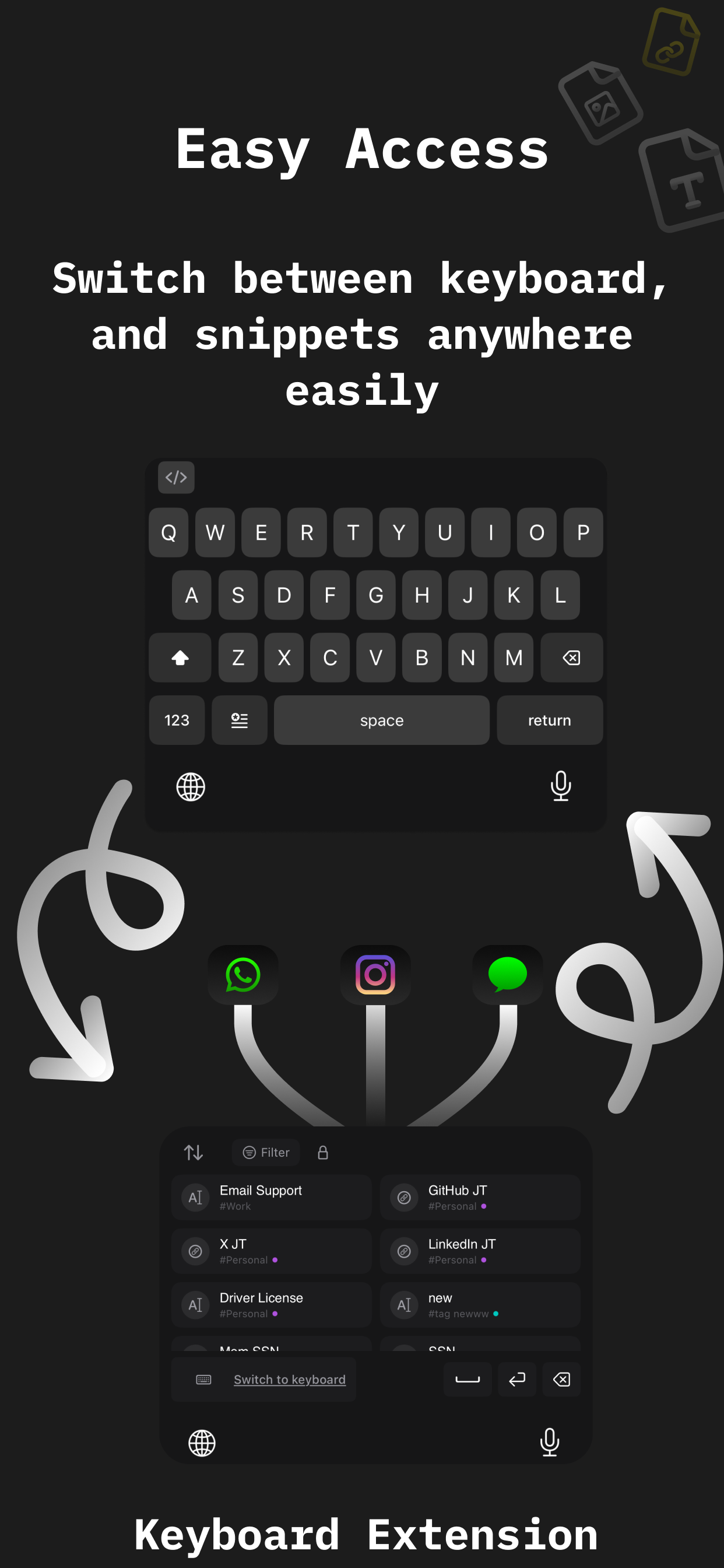 SnipKey - Keyboard Extension