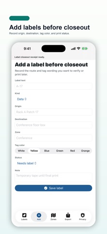 Cable Label Pocket Screenshot 2 of 5